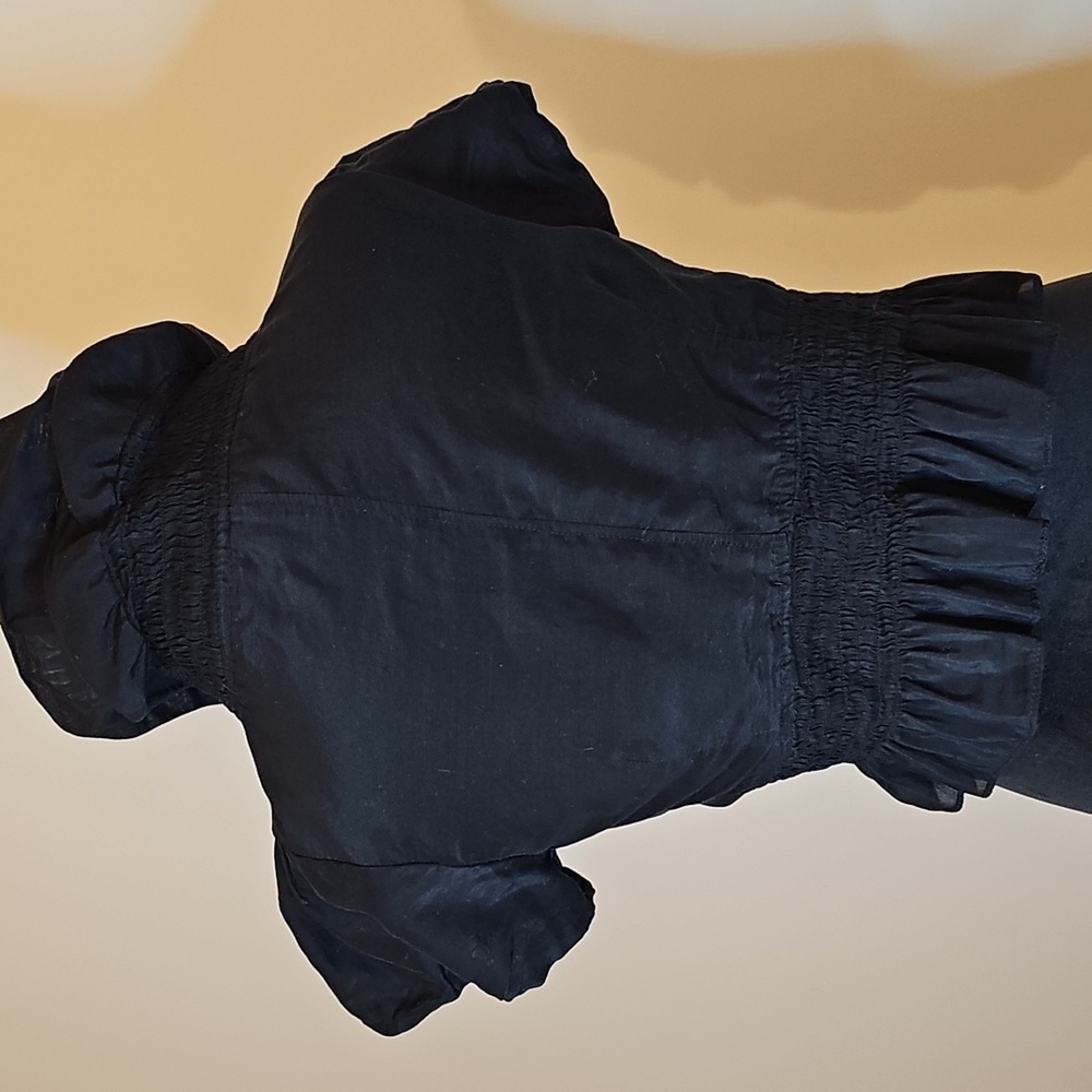 BCBGMAXAZRIA Ruffled Cotton Short-sleeve Ruffled Bolero Cropped Jacket - Picture 6 of 10